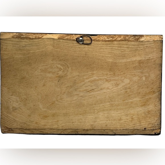 Engraved Wood Wall Art Japanese Village Painted Black 11-3/4”W x 7-1/4”H EUC - Picture 5 of 5